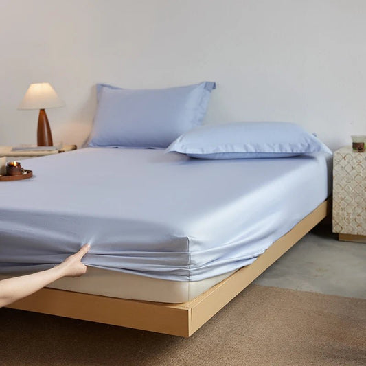 SaneShoppe-Luxury Organic Egyptian Cotton Fitted Sheet - Double Queen Size