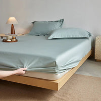 SaneShoppe-Luxury Organic Egyptian Cotton Fitted Sheet - Double Queen Size