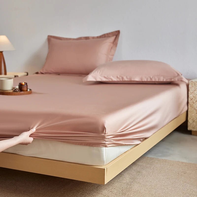 SaneShoppe-Luxury Organic Egyptian Cotton Fitted Sheet - Double Queen Size