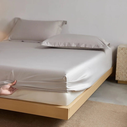 SaneShoppe-Luxury Organic Egyptian Cotton Fitted Sheet - Double Queen Size