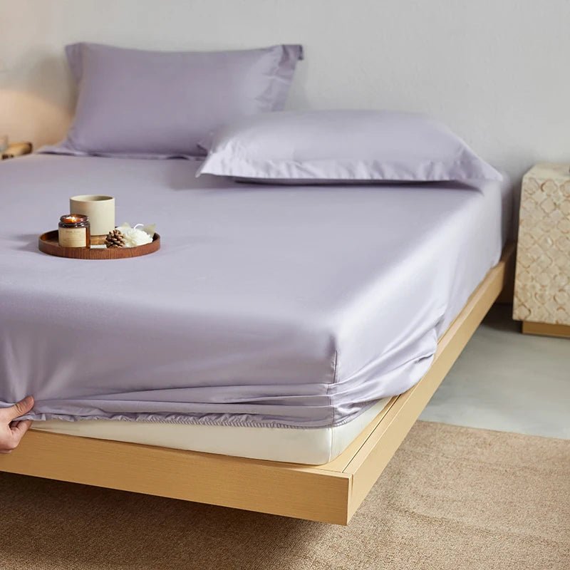 SaneShoppe-Luxury Organic Egyptian Cotton Fitted Sheet - Double Queen Size