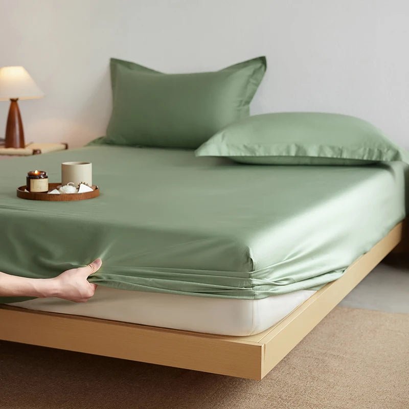 SaneShoppe-Luxury Organic Egyptian Cotton Fitted Sheet - Double Queen Size
