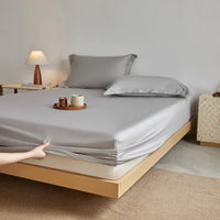 SaneShoppe-Luxury Organic Egyptian Cotton Fitted Sheet - Double Queen Size