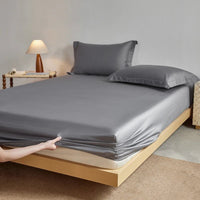 SaneShoppe-Luxury Organic Egyptian Cotton Fitted Sheet - Double Queen Size