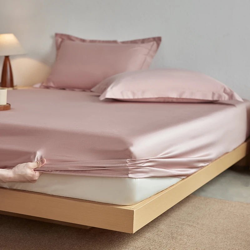 SaneShoppe-Luxury Organic Egyptian Cotton Fitted Sheet - Double Queen Size