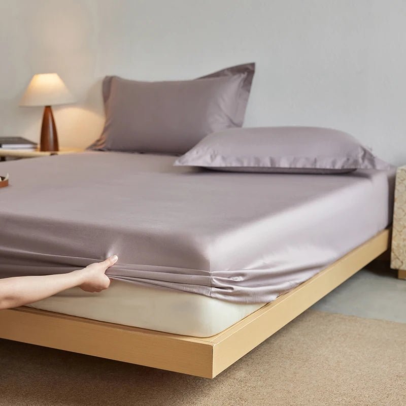 SaneShoppe-Luxury Organic Egyptian Cotton Fitted Sheet - Double Queen Size