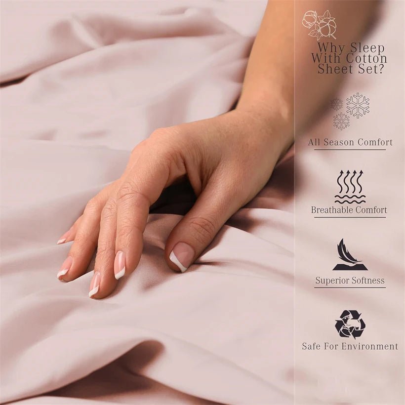 SaneShoppe - Soft Bed Sheet Set 100% Egyptian Cotton Bedding Set 1000TC 4/6pcs Bed Sheets Set Luxury Soft Fitted Sheet Bedsheet Pillowcase