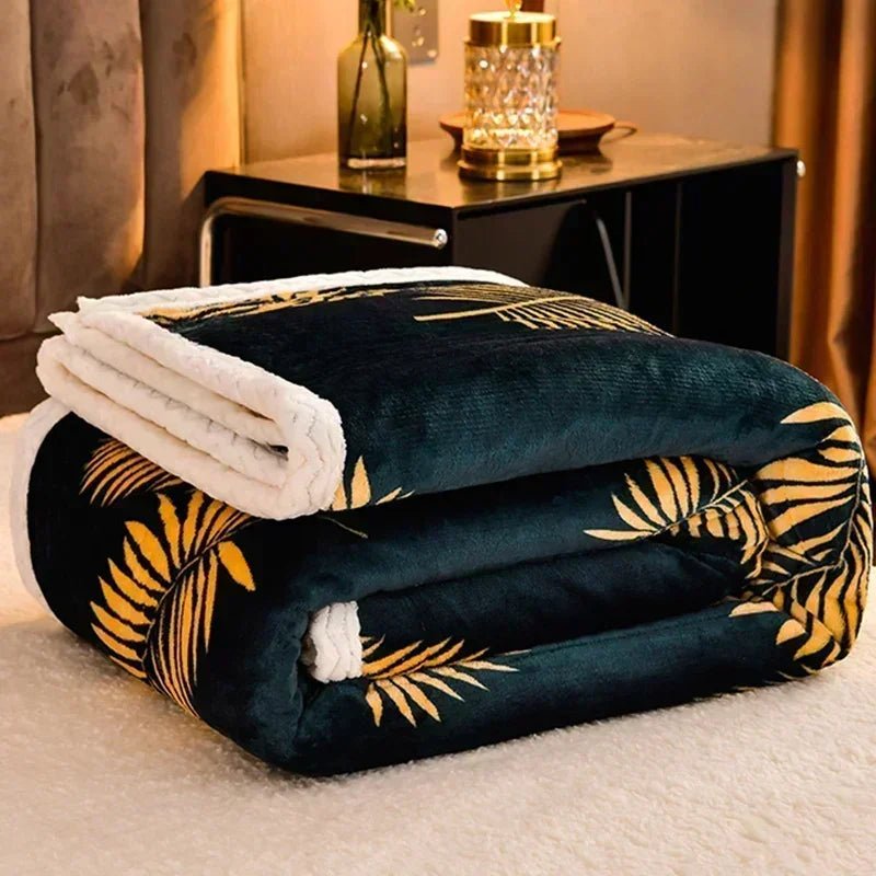 SaneShoppe - Soft Fluffy Warm Winter Blanket Thicken Lamb's Wool Autumn Warmth Blankets for Bed Milk Velvet Comfortable Sofa Blanket Throw