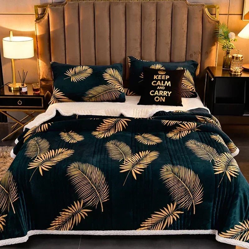 SaneShoppe - Soft Fluffy Warm Winter Blanket Thicken Lamb's Wool Autumn Warmth Blankets for Bed Milk Velvet Comfortable Sofa Blanket Throw