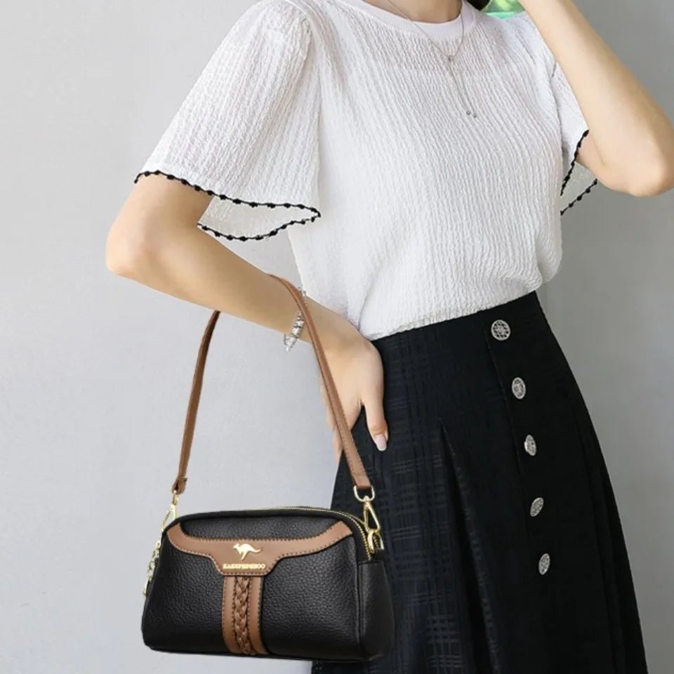 SaneShoppe - Soft Leather Luxury Handbags Women Bags Designer Shoulder Crossbody Bags for Women Top Quality Purses Wallet Bags Sac A Main Hot