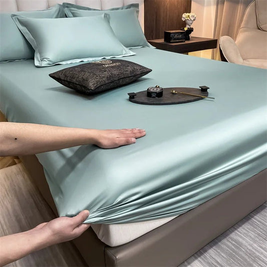 SaneShoppe-Luxury Egyptian Cotton Fitted Bed Sheet 400TC Mattress Cover with Elastic Bands