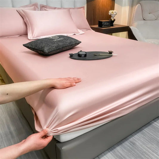 SaneShoppe-Luxury Egyptian Cotton Fitted Bed Sheet 400TC Mattress Cover with Elastic Bands
