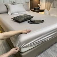 SaneShoppe-Luxury Egyptian Cotton Fitted Bed Sheet 400TC Mattress Cover with Elastic Bands
