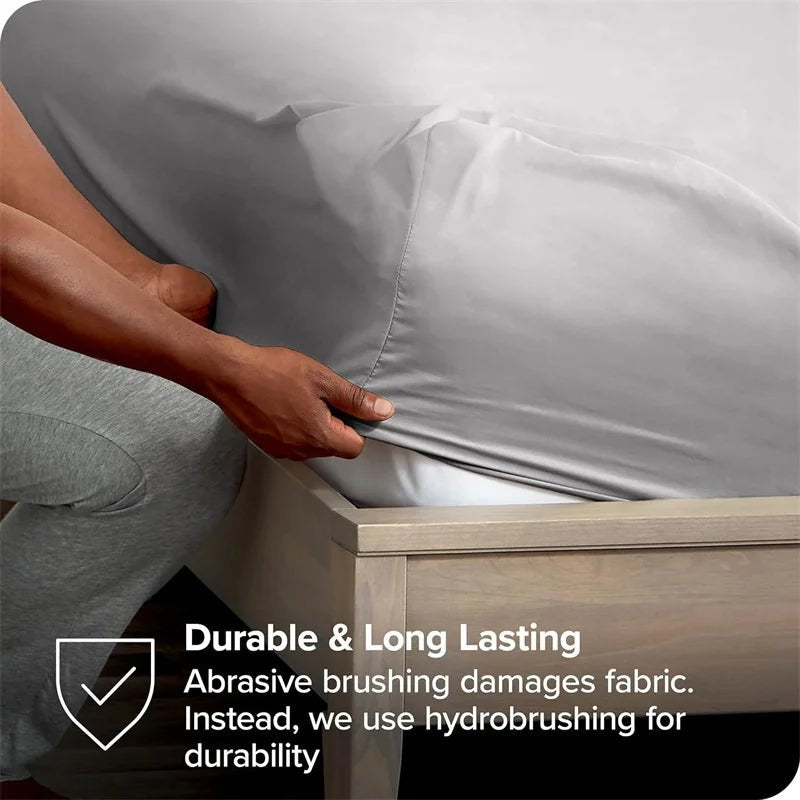 SaneShoppe-Luxury Egyptian Cotton Fitted Bed Sheet 400TC Mattress Cover with Elastic Bands