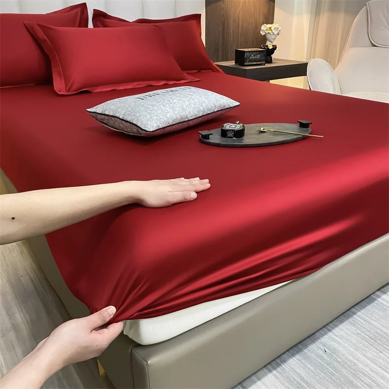 SaneShoppe-Luxury Egyptian Cotton Fitted Bed Sheet 400TC Mattress Cover with Elastic Bands