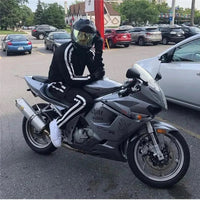 SaneShoppe - Spring and Autumn Men's Cardigan Striped Stand up Collar Sports Set Outdoor Jogging Cycling Mountaineering Two Piece Set