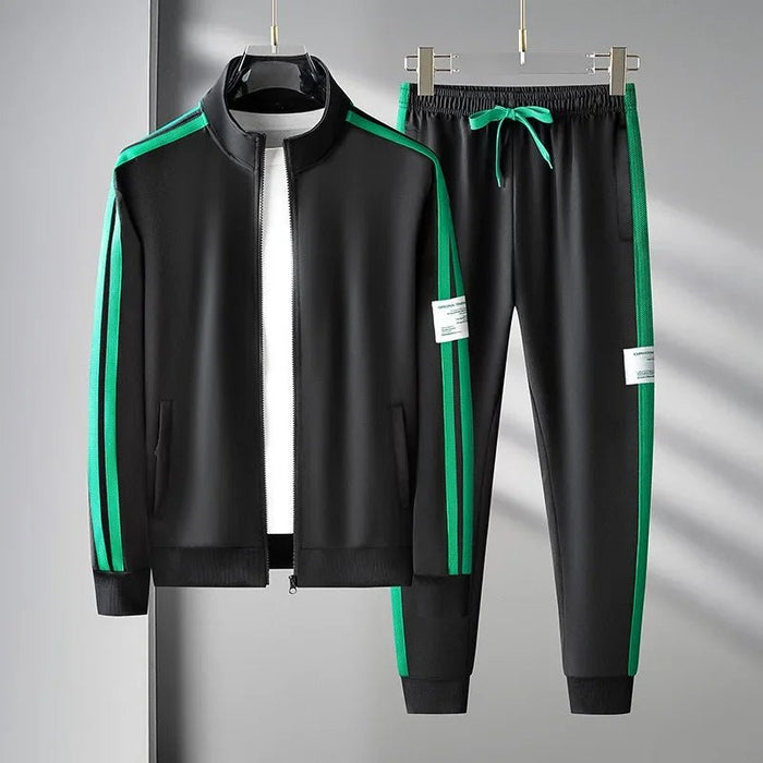 SaneShoppe - Spring Autumn Men's Sporty Casual Zipper Two - Piece Set Comfortable Breathable Fashionable Sportswear Sweatshirt Pants