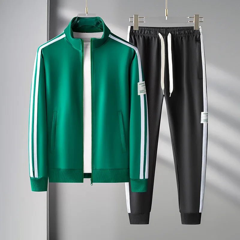 SaneShoppe - Spring Autumn Men's Sporty Casual Zipper Two - Piece Set Comfortable Breathable Fashionable Sportswear Sweatshirt Pants