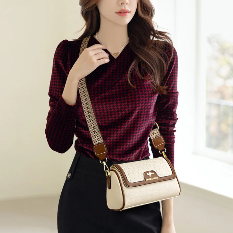 SaneShoppe - Stone Pu Leather Shoulder Hand Bag for Women Mom Purse Fashion Mother's Crossbody Bag Underarm Bag Small Square Satchel Handbag