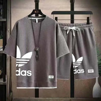 SaneShoppe - Summer 2025 New Men's pullover sportswear Set, fashionable basketball men's casual short - sleeved T-shirt + shorts two - piece set