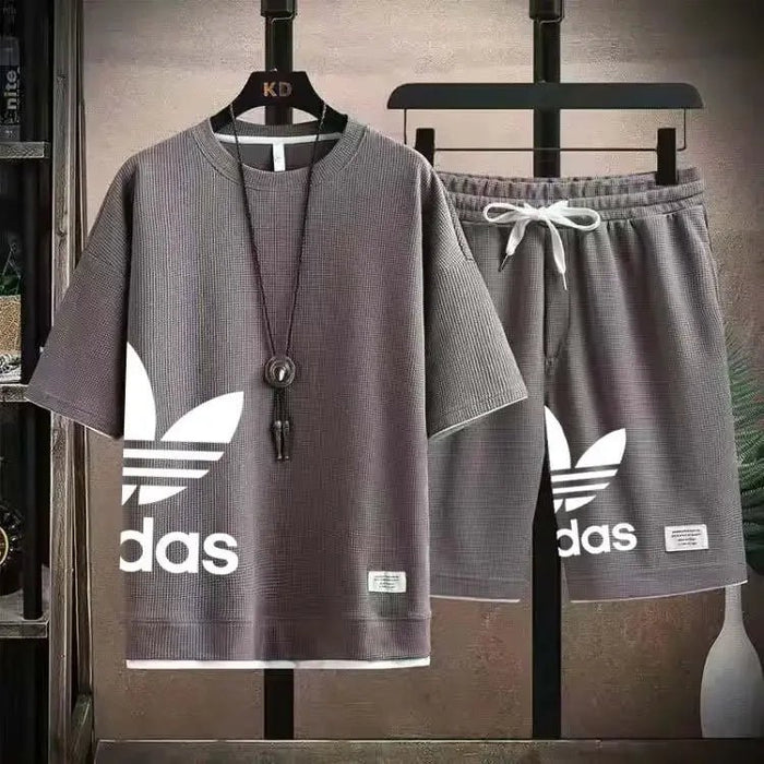 SaneShoppe - Summer 2025 New Men's pullover sportswear Set, fashionable basketball men's casual short - sleeved T-shirt + shorts two - piece set