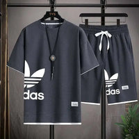 SaneShoppe - Summer 2025 New Men's pullover sportswear Set, fashionable basketball men's casual short - sleeved T-shirt + shorts two - piece set
