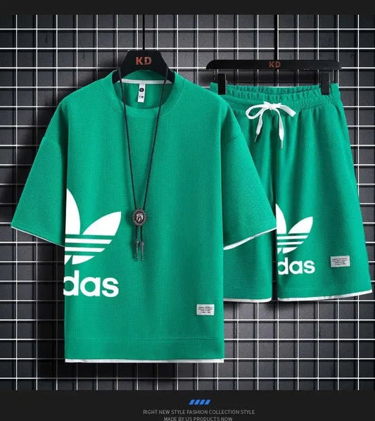 SaneShoppe-Men's Summer 2025 Basketball Sportswear Set: Short-sleeved Tee + Shorts Two-piece