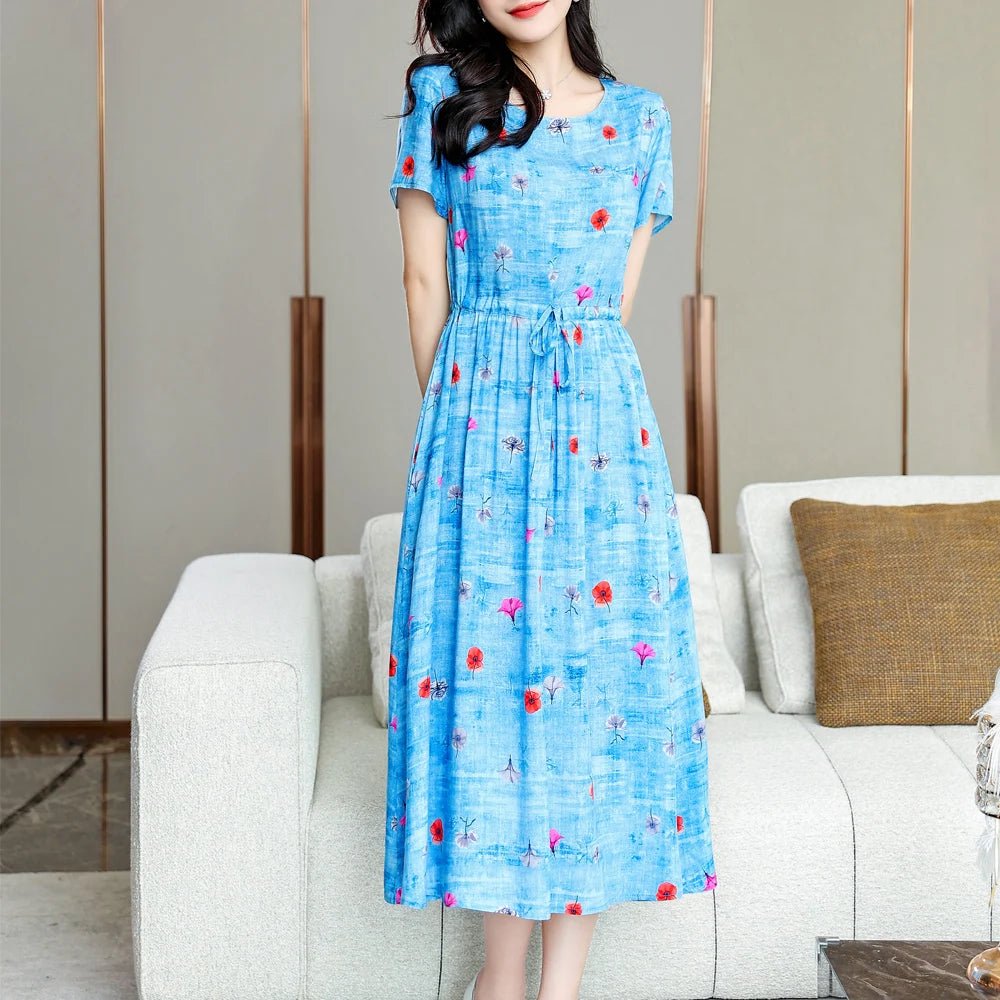 SaneShoppe - Summer Clothes Women Short sleeve plus size Dress For Women print Dress women dresses vestidos de mujer casual verano