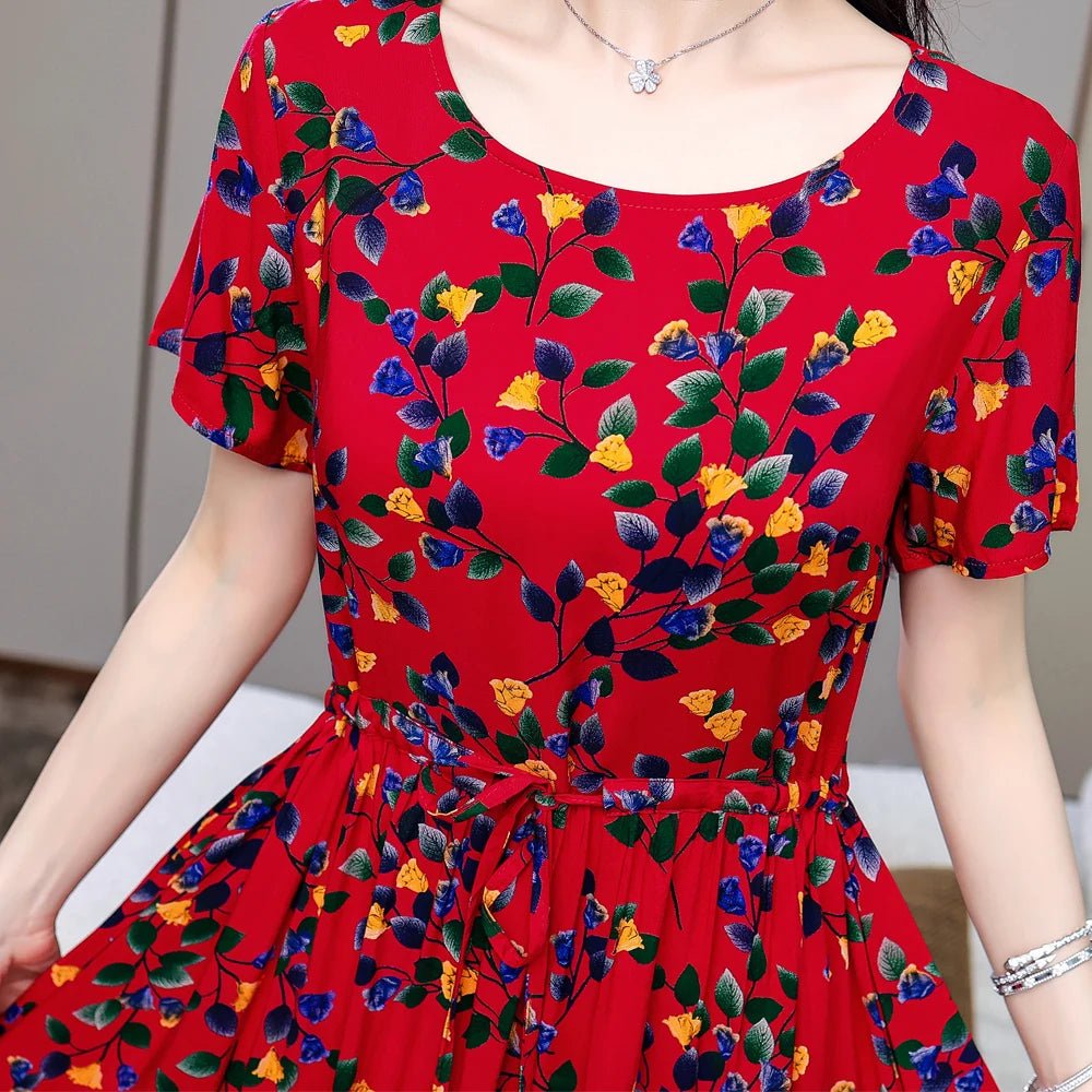 SaneShoppe - Summer Clothes Women Short sleeve plus size Dress For Women print Dress women dresses vestidos de mujer casual verano