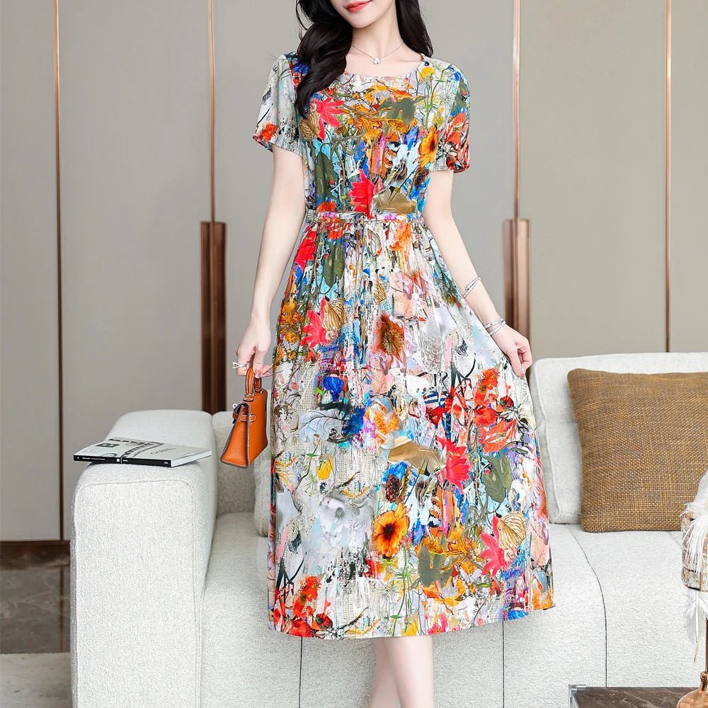 SaneShoppe - Summer Clothes Women Short sleeve plus size Dress For Women print Dress women dresses vestidos de mujer casual verano