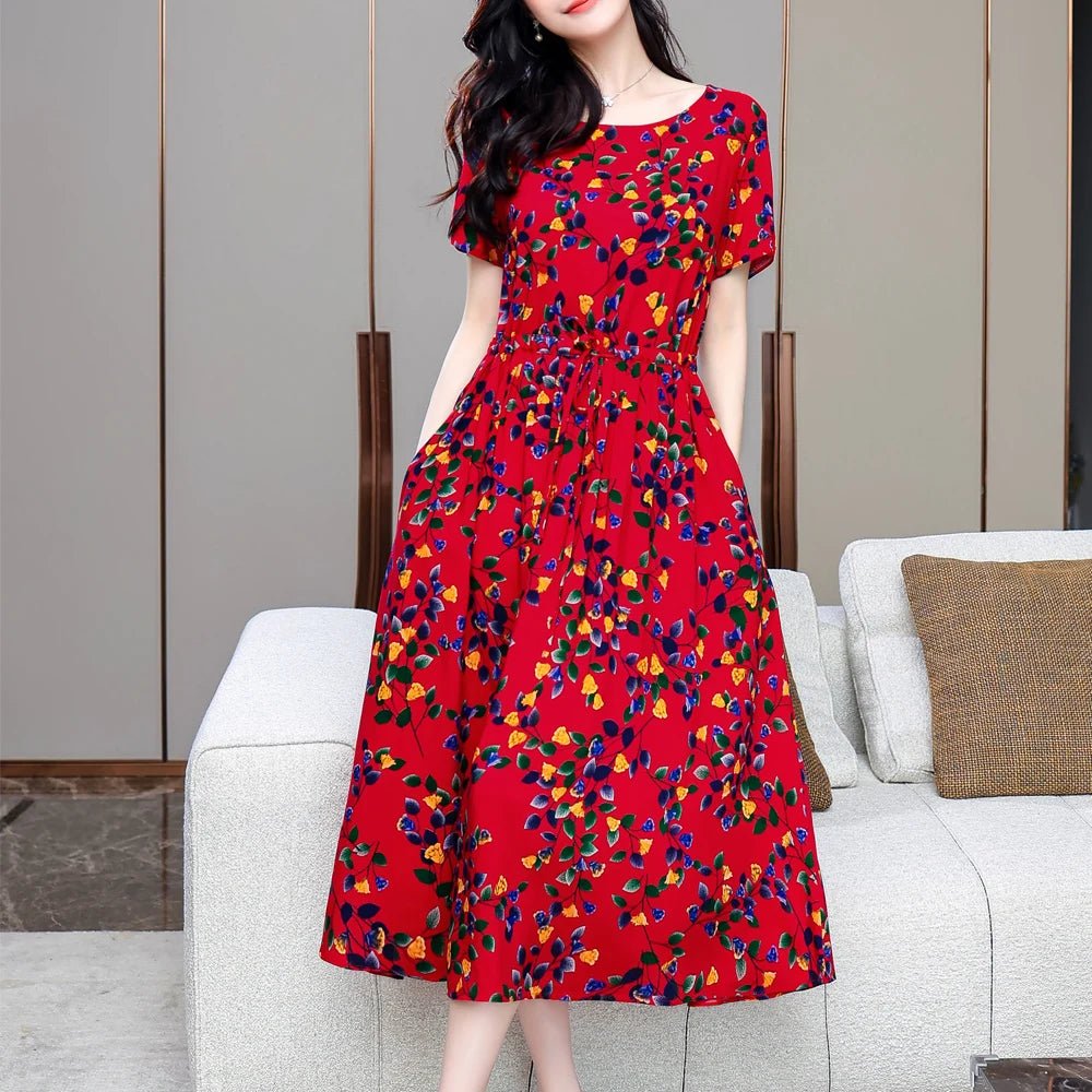 SaneShoppe - Summer Clothes Women Short sleeve plus size Dress For Women print Dress women dresses vestidos de mujer casual verano