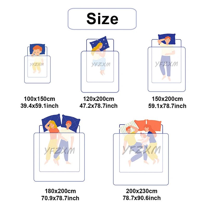 SaneShoppe - Super Thick and Warm Flannel Blanket Super Soft Fluffy Queen Size Bed Blanket Cozy Skin - friendly Multifunctional Nap Blanket