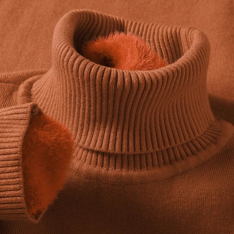 SaneShoppe - Sweatwear Mens Anti - pilling High Quality Knitted Turtleneck Sweater Slim Fit Long Sleeve Pullover Solid Color Trend Men Clothing