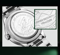 SaneShoppe-I&W Swiss Luxury Men's Automatic Diver Sports Watch 100m Waterproof Green