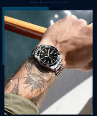 SaneShoppe-I&W Swiss Luxury Men's Automatic Diver Sports Watch 100m Waterproof Green
