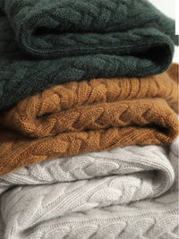 SaneShoppe - Thickened Long Sleeve Knitted Sweater Stand Collar Base Layer Shirt Trendy Polyester Fiber Winter New Style Women's Fashion