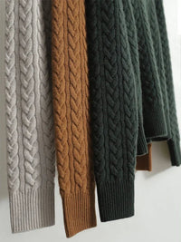 SaneShoppe - Thickened Long Sleeve Knitted Sweater Stand Collar Base Layer Shirt Trendy Polyester Fiber Winter New Style Women's Fashion