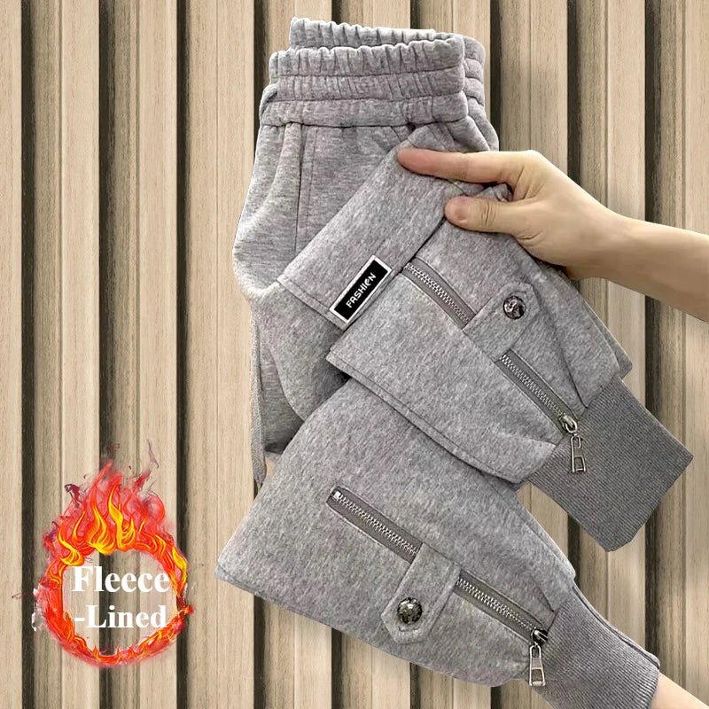 SaneShoppe - Thickened Sweatpants Autumn Winter Fleece - Lined Warm Harlan Pants Women Fashion Y2k Loose Slimming Sports Casual Trousers Female