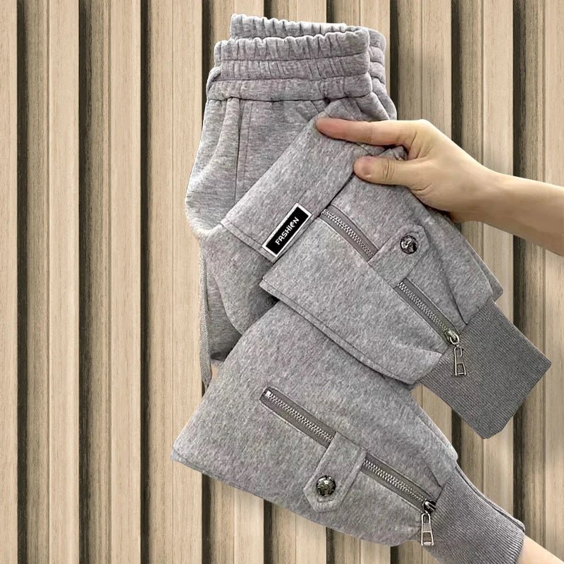 SaneShoppe - Thickened Sweatpants Autumn Winter Fleece - Lined Warm Harlan Pants Women Fashion Y2k Loose Slimming Sports Casual Trousers Female