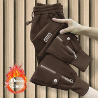 SaneShoppe - Thickened Sweatpants Autumn Winter Fleece - Lined Warm Harlan Pants Women Fashion Y2k Loose Slimming Sports Casual Trousers Female