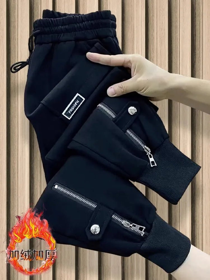 SaneShoppe - Thickened Sweatpants Autumn Winter Fleece - Lined Warm Harlan Pants Women Fashion Y2k Loose Slimming Sports Casual Trousers Female