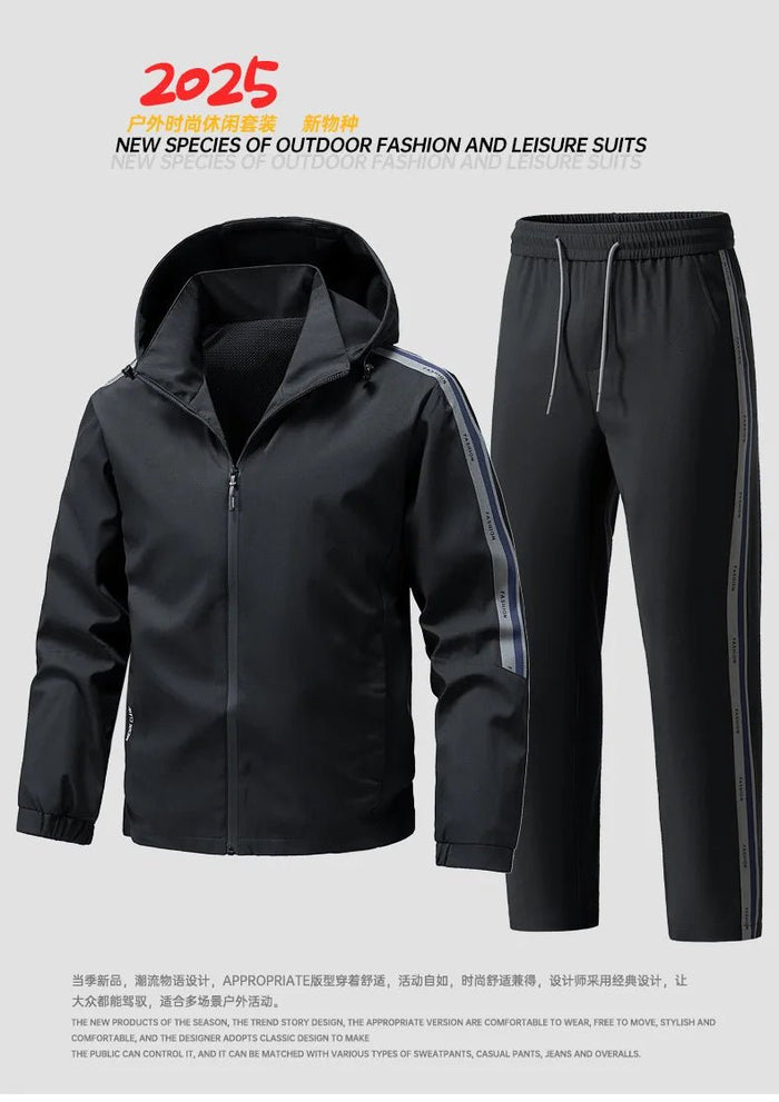 SaneShoppe - Tracksuits for Man Men's Cardigan Hoodie Set Sportswear 2 Piece Set Casual Running Fitness Suit Windproof Warm Set Sports Suits