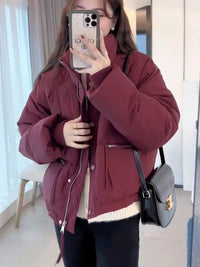 SaneShoppe - Trendy Loose Women's Short Cotton Jackets Coat Winter Fashion Thickened Sense Bread Clothes Outwear Office Ladies Quilted Jacket