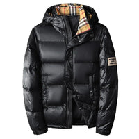 SaneShoppe - Trendy Men's Casual Hooded down Jacket 2025 Winter Fashion White Duck Feather Warm Top European Style Regular Fit