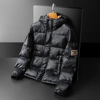 SaneShoppe - Trendy Men's Casual Hooded down Jacket 2025 Winter Fashion White Duck Feather Warm Top European Style Regular Fit