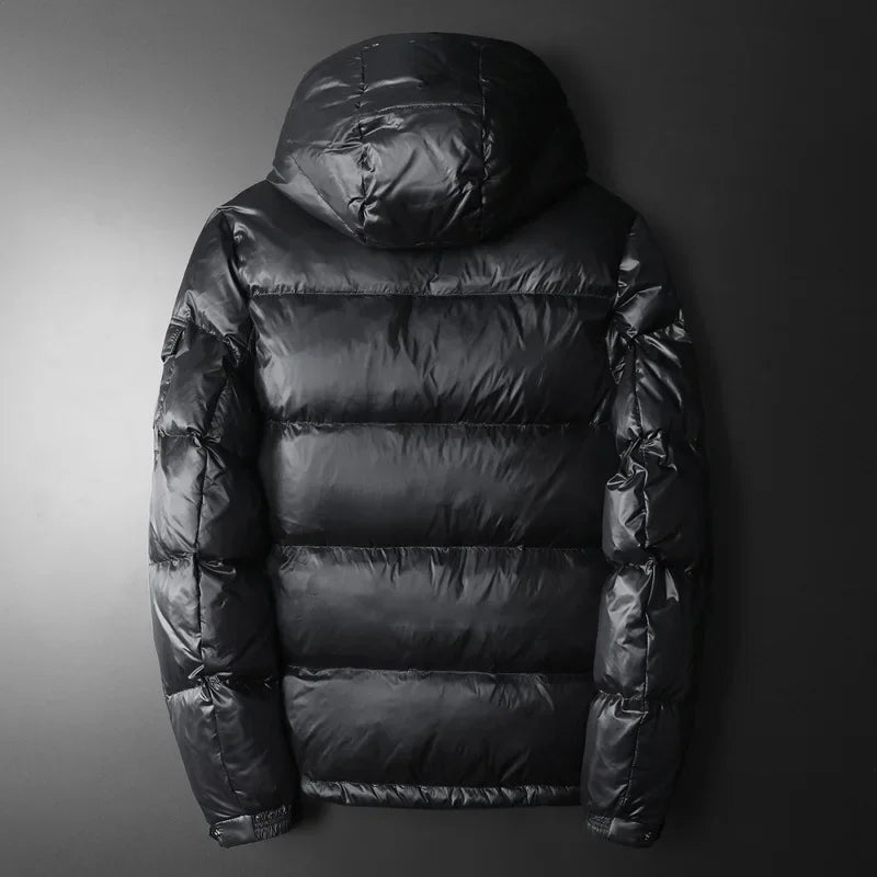 SaneShoppe - Trendy Men's Casual Hooded down Jacket 2025 Winter Fashion White Duck Feather Warm Top European Style Regular Fit