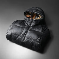 SaneShoppe - Trendy Men's Casual Hooded down Jacket 2025 Winter Fashion White Duck Feather Warm Top European Style Regular Fit