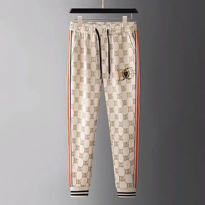 SaneShoppe - Trendy zipper stand - up collar long - sleeved suit sweater men's casual sports trousers handsome new two - piece full set