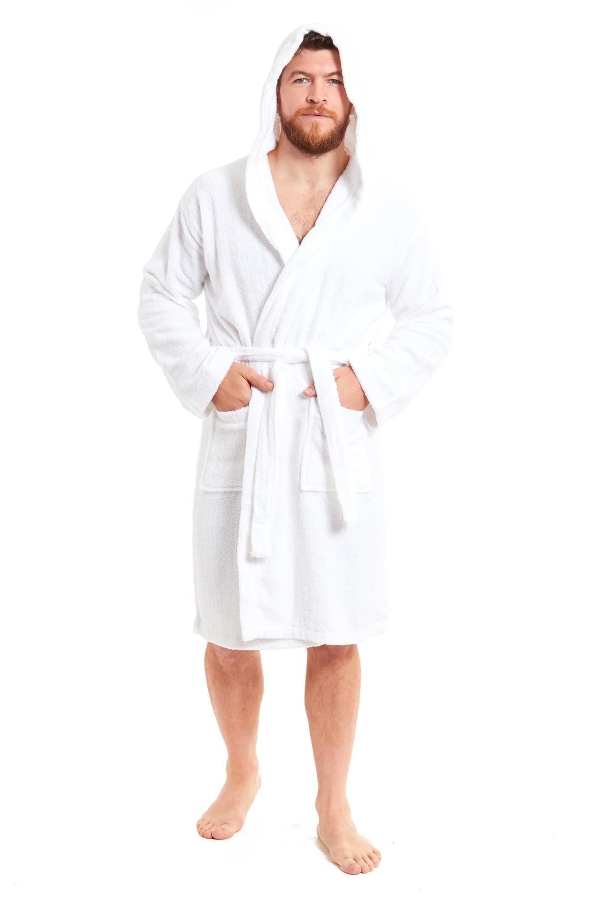 SaneShoppe - Unisex Bamboo Hooded Dressing Gown Super Soft Towelling Bath Robe for Men & Women by Sock Stack