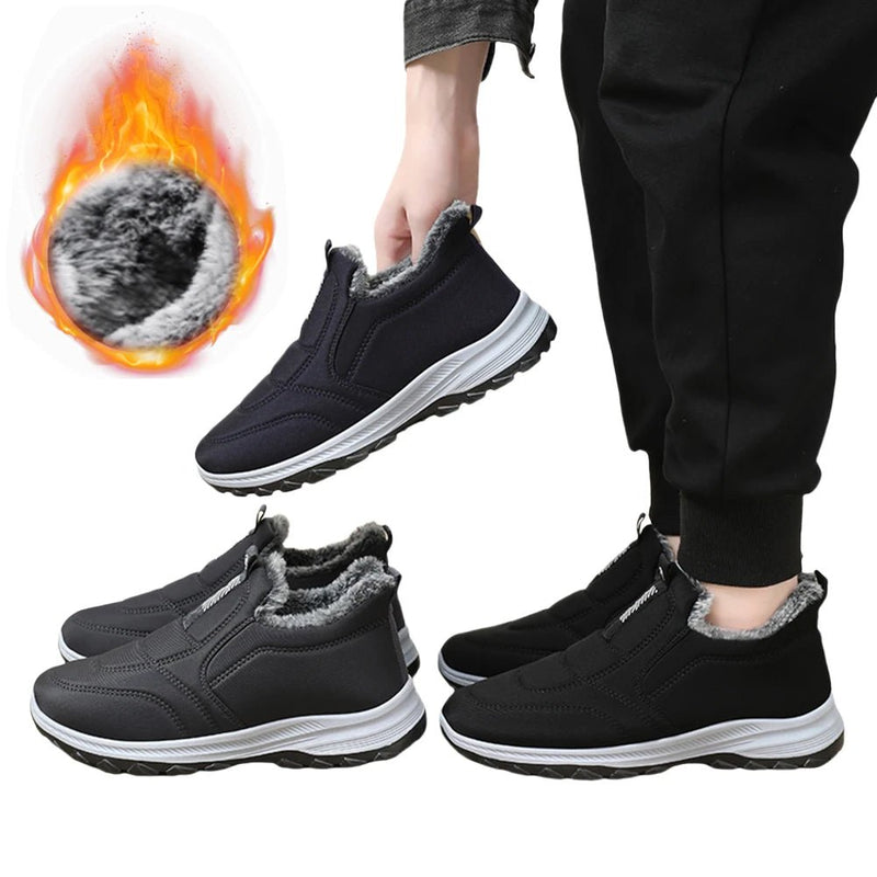 SaneShoppe - Warm Walking Shoes Lightweight Thermal Ankle Boots Non - slip Slip On Sneakers Winter Thick Fur Shoes for Travel Hiking